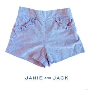 Janie and Jack light blue ruffled baby girl shorts 12-18 months
